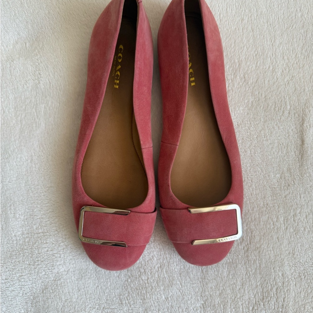 Coach Pink Ballet Flats with Silver Buckle